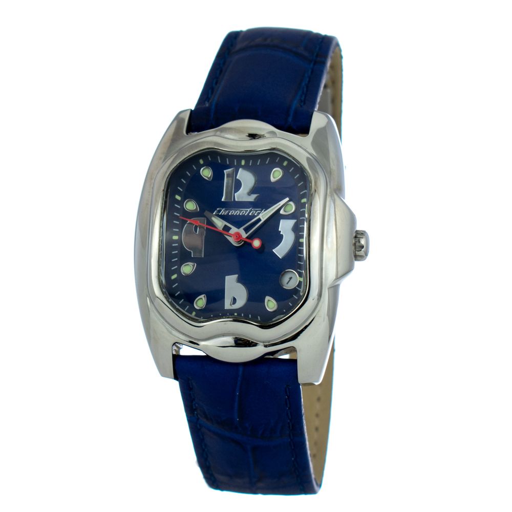 Chronotech Blue Leather Dress Watch Chronotech