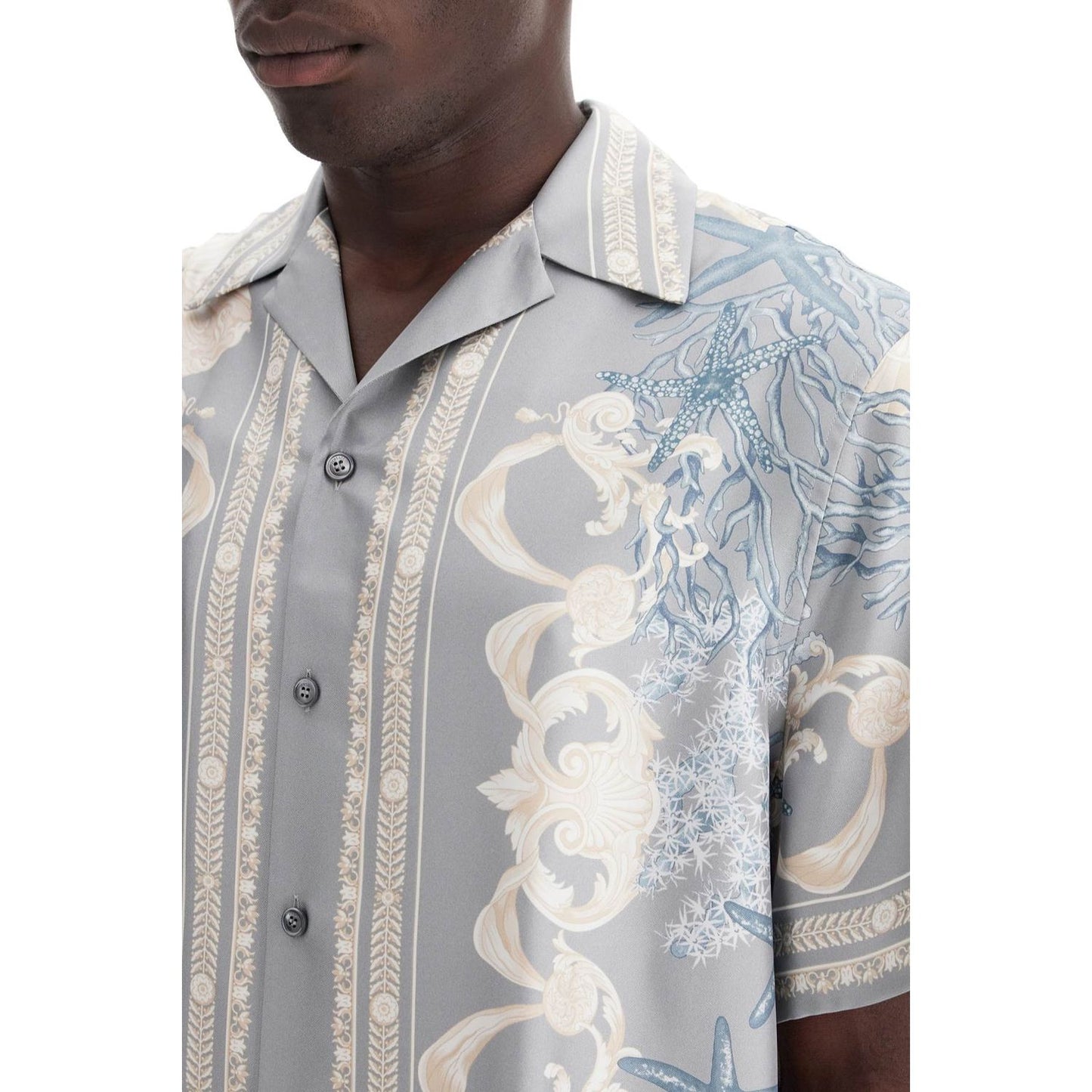 Versace baroque printed silk bowling shirt set for the Shirts Versace