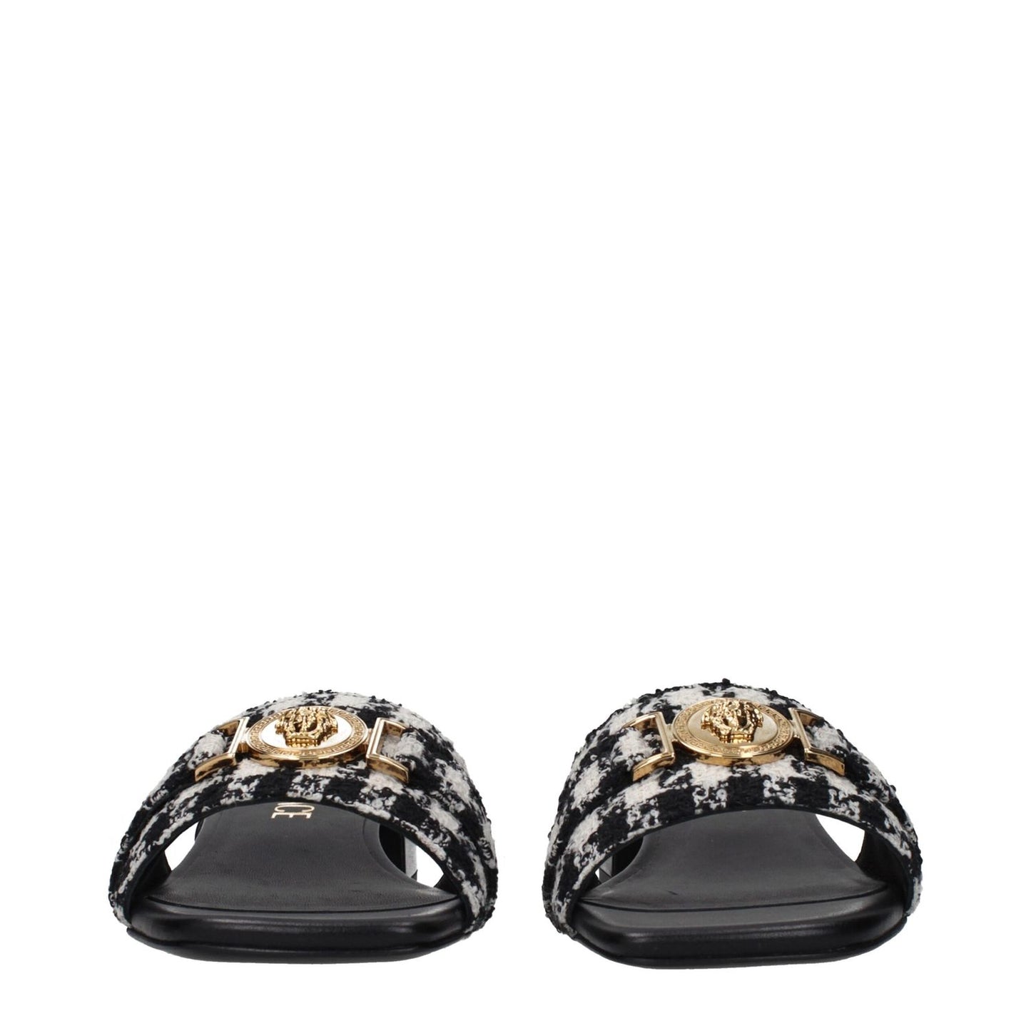 Versace Black Fabric Slippers