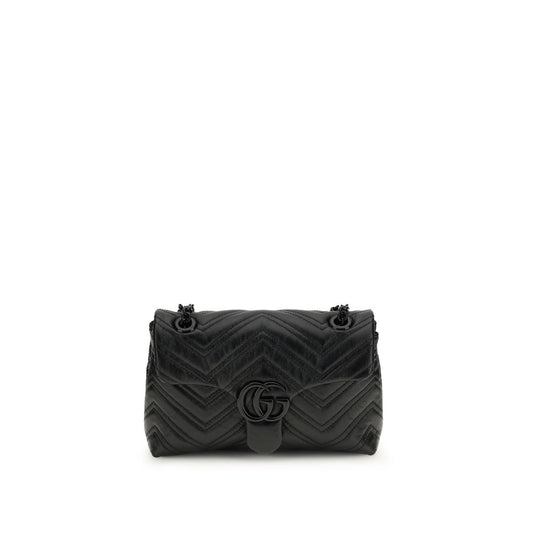 Gucci Black Napa The small GG Marmont shoulder Bag
