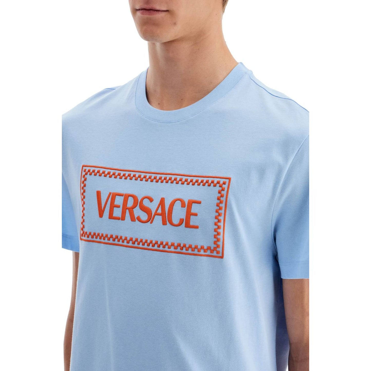 Versace embroidered logo t-shirt Topwear Versace