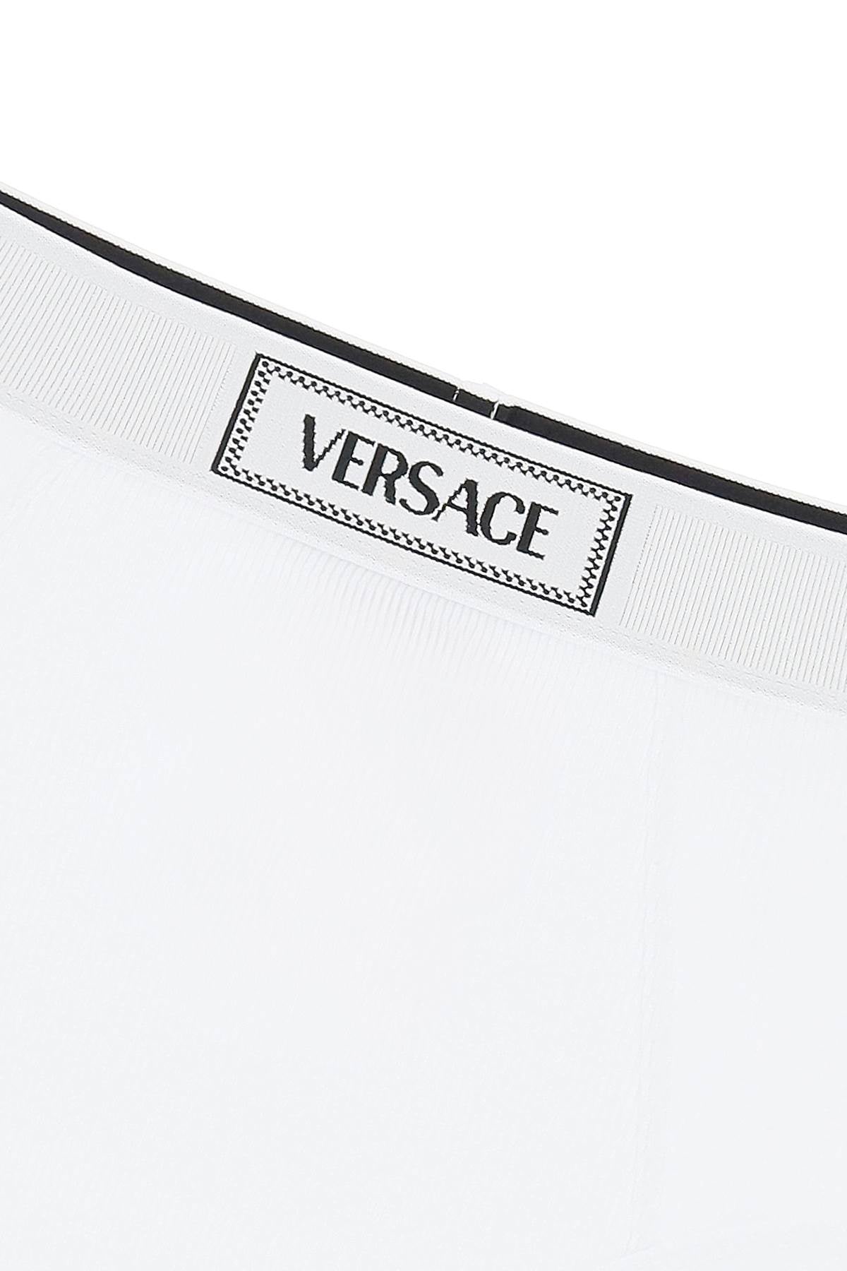 Versace ribbed briefs with '90s logo Beachwear & underwear Versace