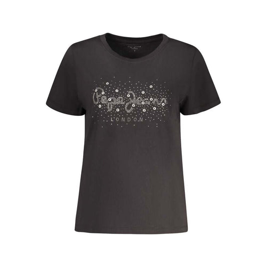 Pepe Jeans Black Cotton Women T-Shirt