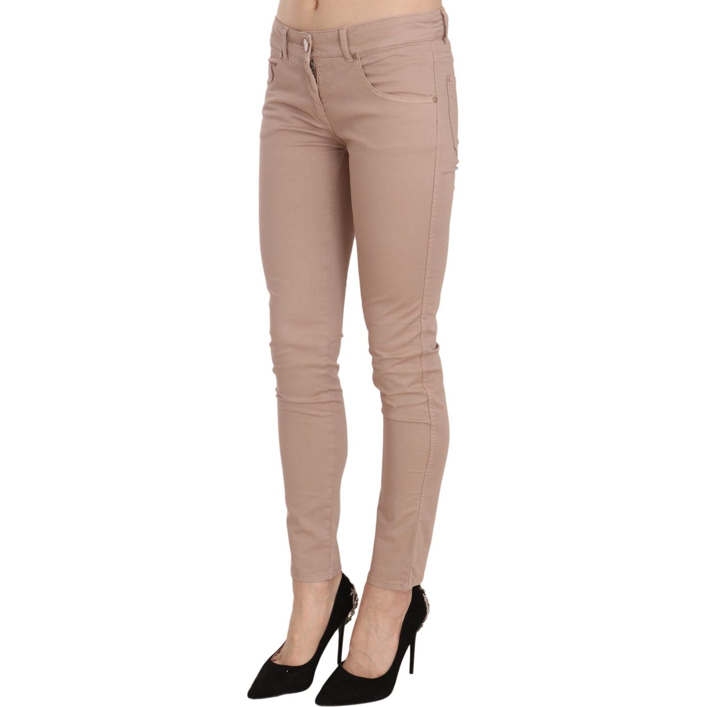 CRISTINAEFFE Chic Slim Fit Skinny Brown Pants CRISTINAEFFE