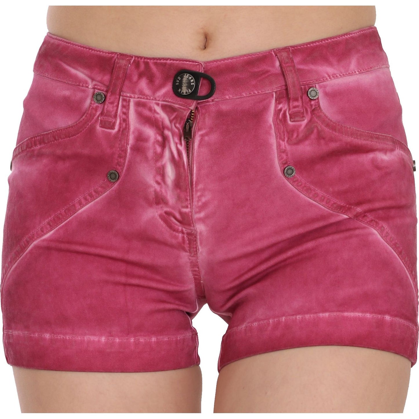 PLEIN SUD Chic Pink Washed Denim Shorts PLEIN SUD