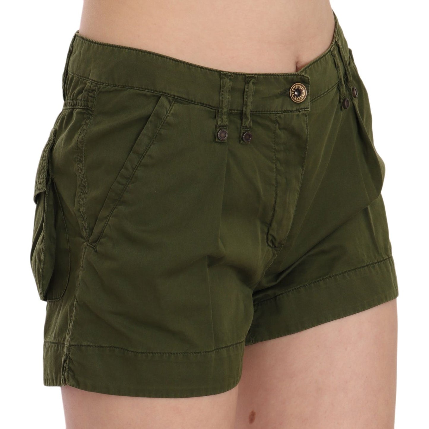 PLEIN SUD Emerald Mid Waist Cotton Shorts PLEIN SUD