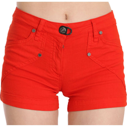 PLEIN SUD Orange Mid Waist Cotton Denim Mini