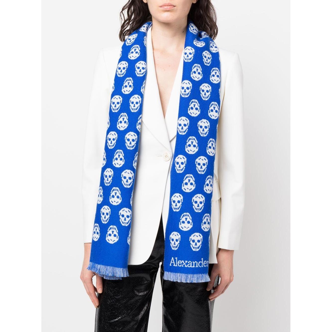 Alexander McQueen Scarfs Blue Scarves Hats & Gloves Alexander Mcqueen