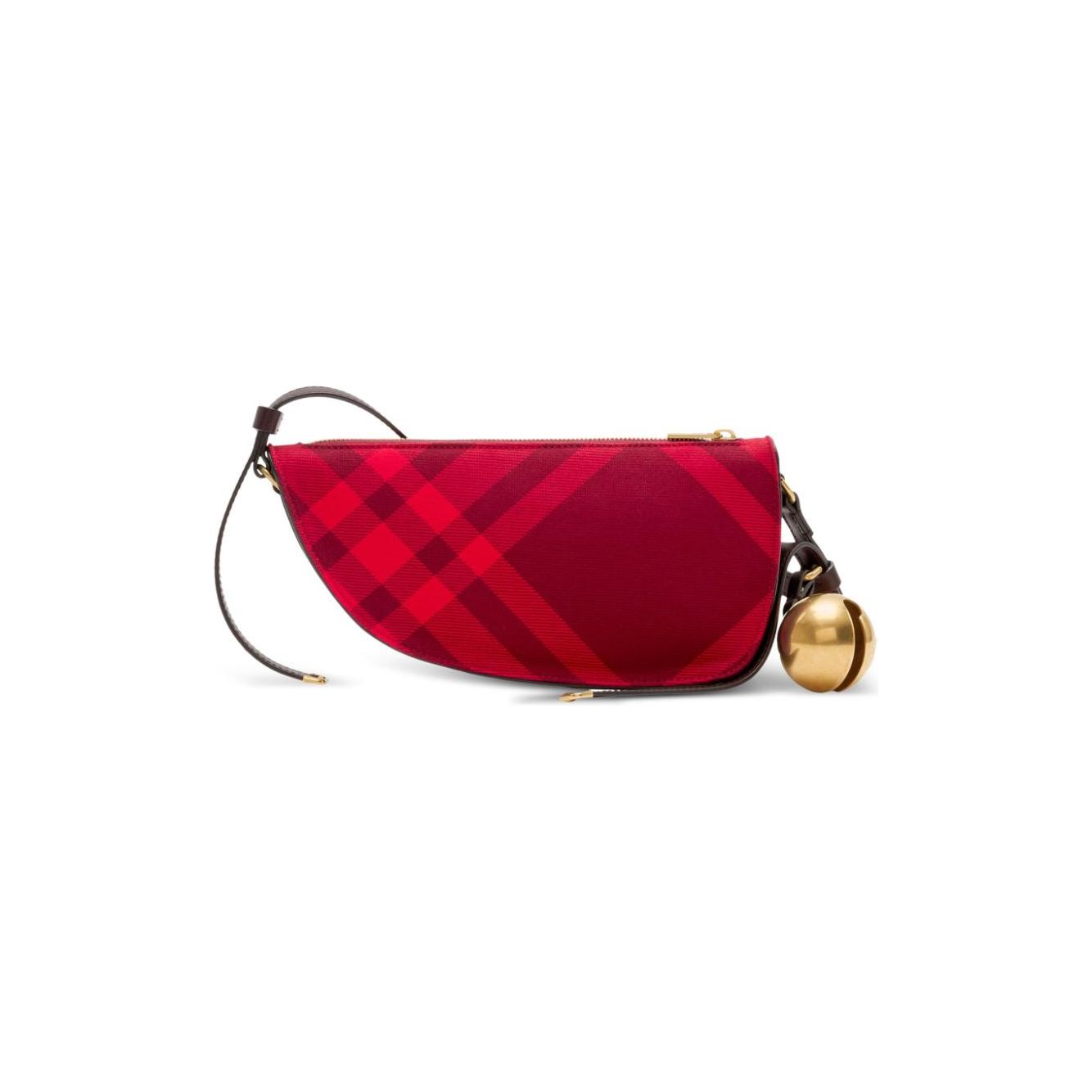 Burberry red lambskin calf leather check pattern Shoulder Bag Shoulder Burberry