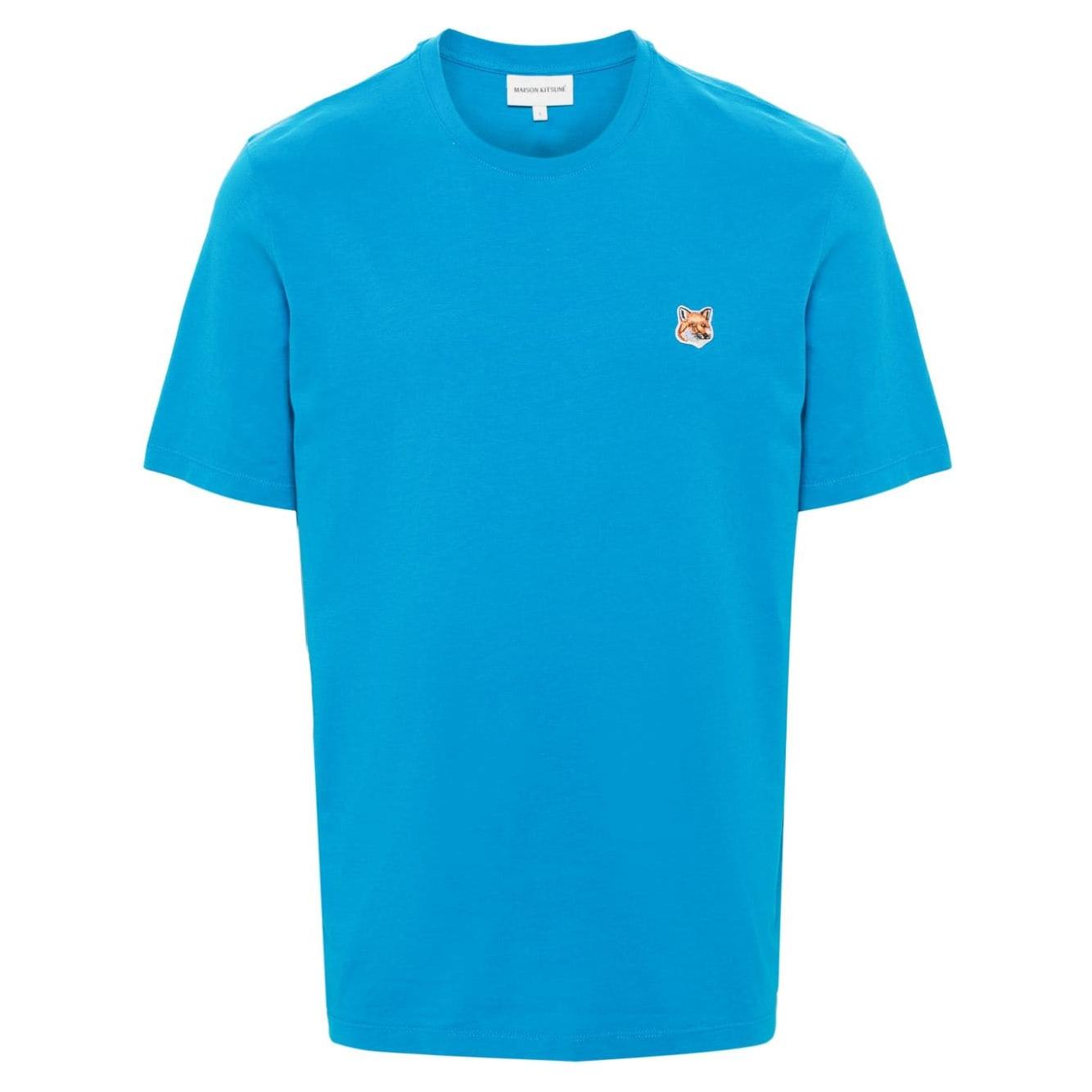 MAISON KITSUNE' T-shirts and Polos Blue Topwear Maison Kitsune'