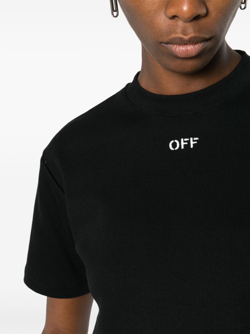 Off White T-shirts and Polos Black Topwear Off White