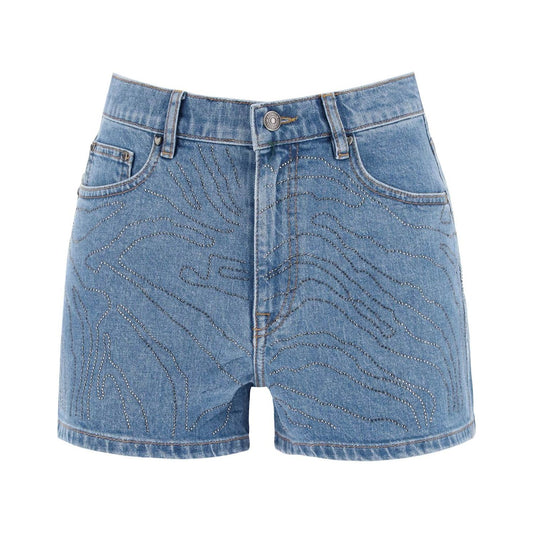 Rotate denim shorts with rhinestone Short trousers Rotate