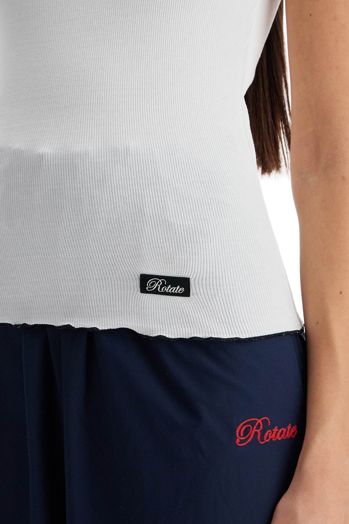 Rotate Rotate ribbed tank top with logo label