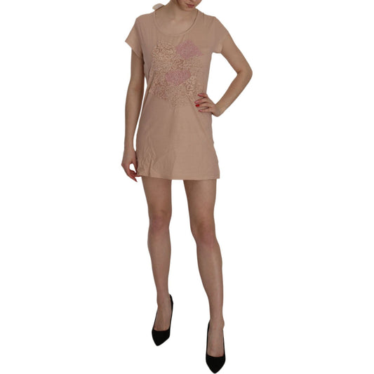 PINK MEMORIES Pink Lace Shift Mini Dress - Elegance Unleashed PINK MEMORIES