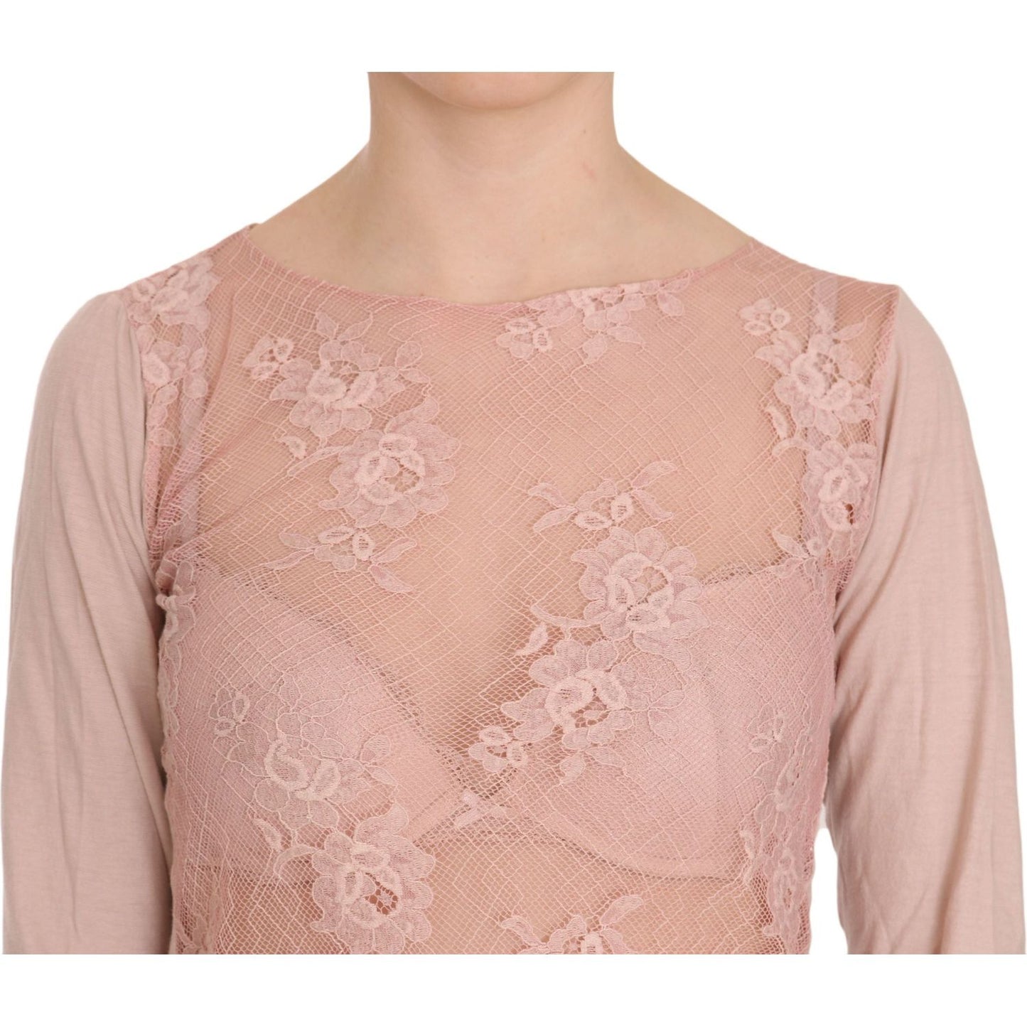 PINK MEMORIES Chic Pink See-Through Cotton Blouse PINK MEMORIES