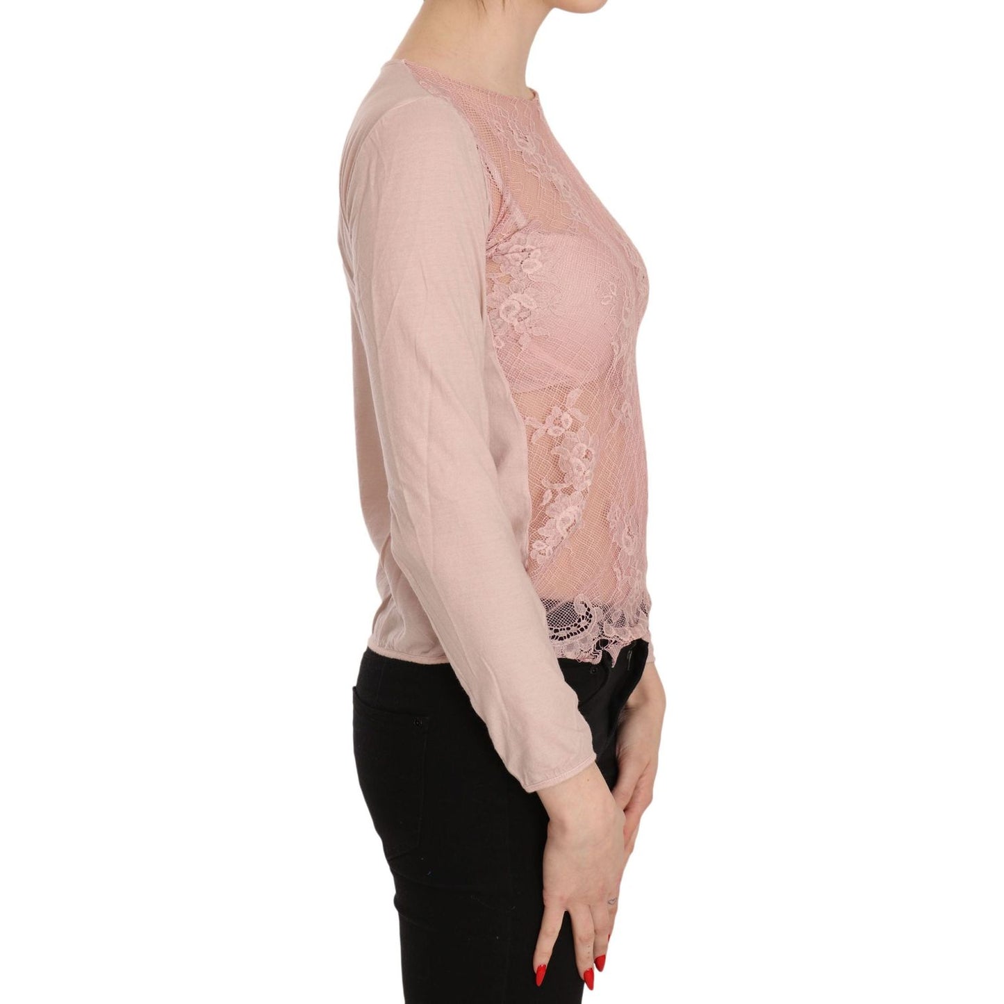 PINK MEMORIES Chic Pink See-Through Cotton Blouse PINK MEMORIES