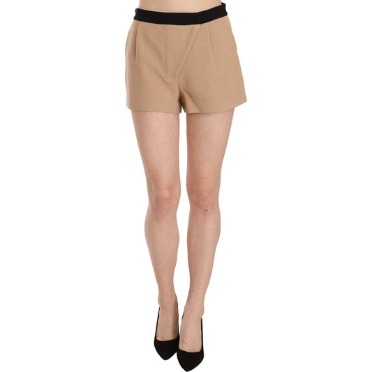 Costume National Chic Beige Mid Waist Mini Shorts Costume National