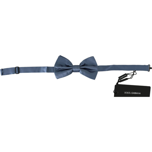 Dolce & Gabbana Blue 100% Silk Adjustable Neck Papillon Bow tie Dolce & Gabbana