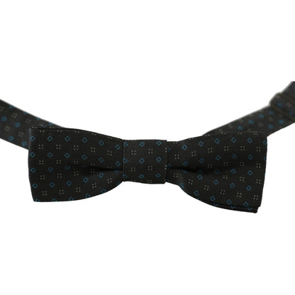 Dolce & Gabbana Men Gray Pattern Silk Adjustable Neck Papillon Bow Tie Dolce & Gabbana