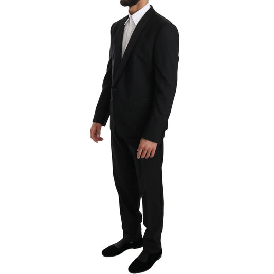 Dolce & Gabbana Elegant Black Slim Fit Martini Suit Set Dolce & Gabbana