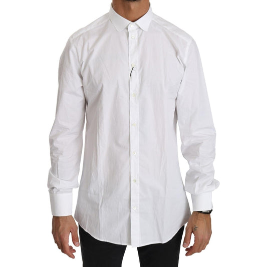 Dolce & Gabbana White Cotton Long Sleeve Top Shirt