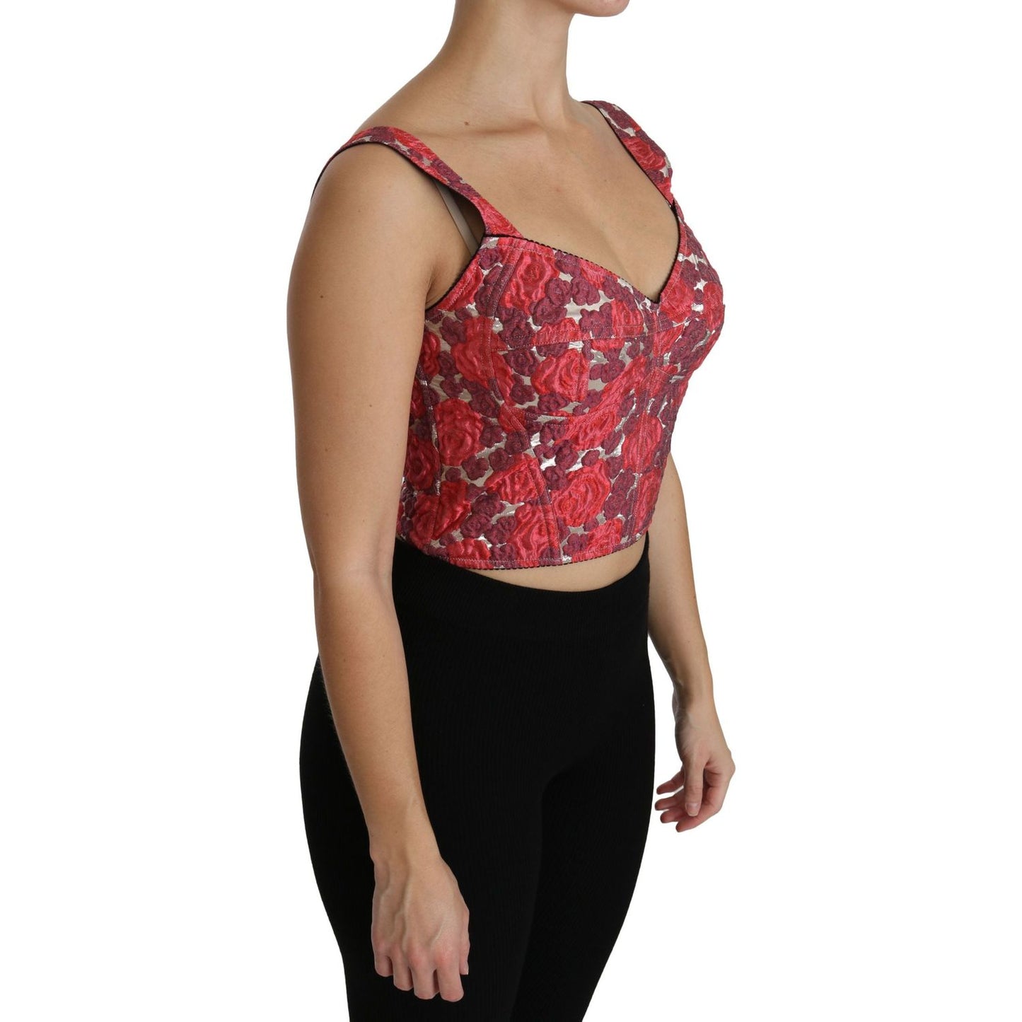 Dolce & Gabbana Elegant Floral Brocade Cropped Top Dolce & Gabbana