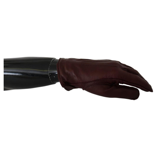 Dolce & Gabbana Elegant Maroon Wrist-Length Lambskin Gloves Dolce & Gabbana