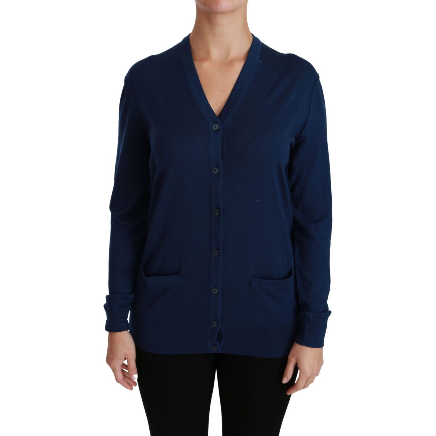 Dolce & Gabbana Elegant Blue Virgin Wool Cardigan Dolce & Gabbana