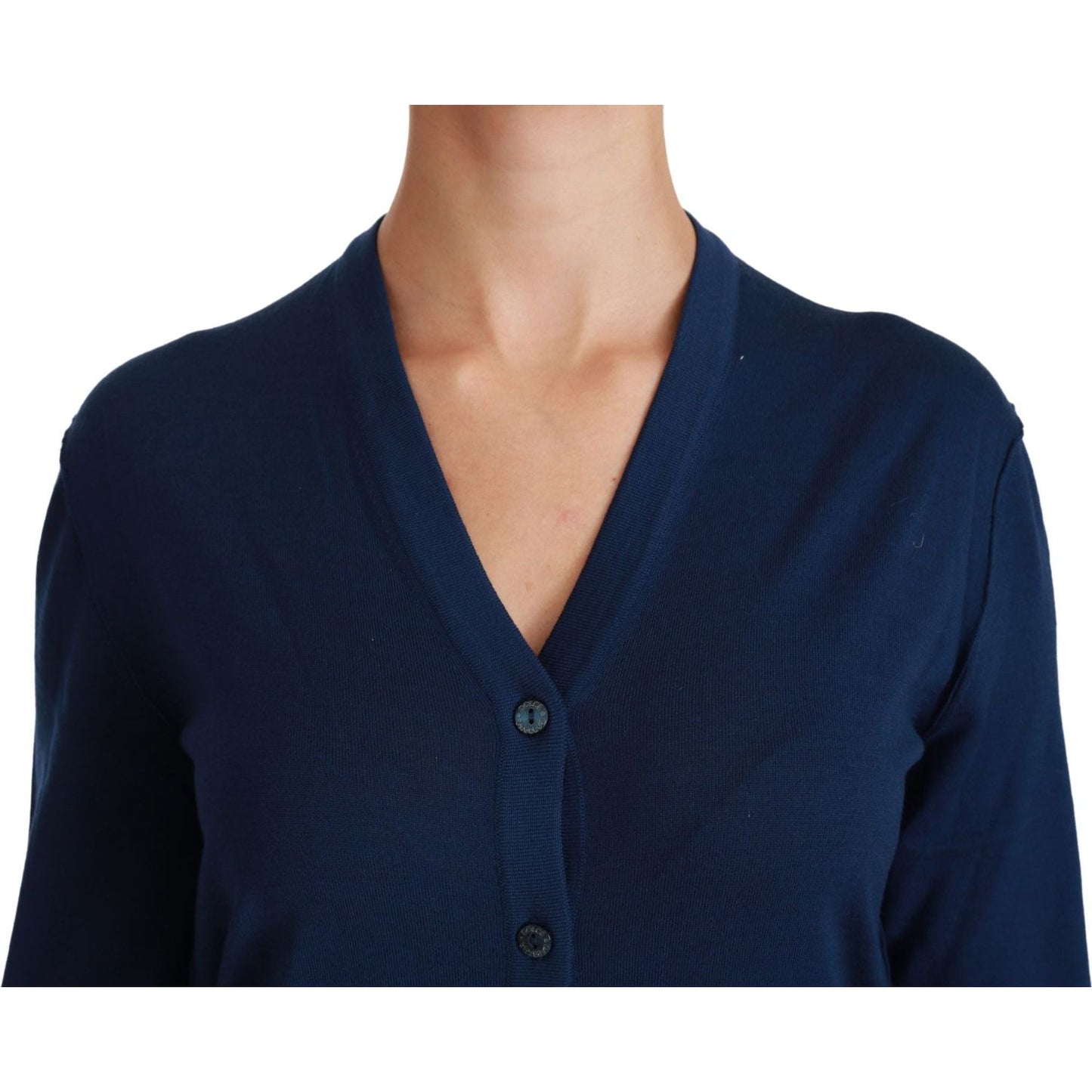 Dolce & Gabbana Elegant Blue Virgin Wool Cardigan Dolce & Gabbana