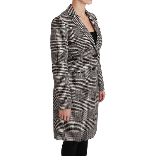 Dolce & Gabbana Elegant Multicolor Checked Knee-Length Jacket Coat Dolce & Gabbana