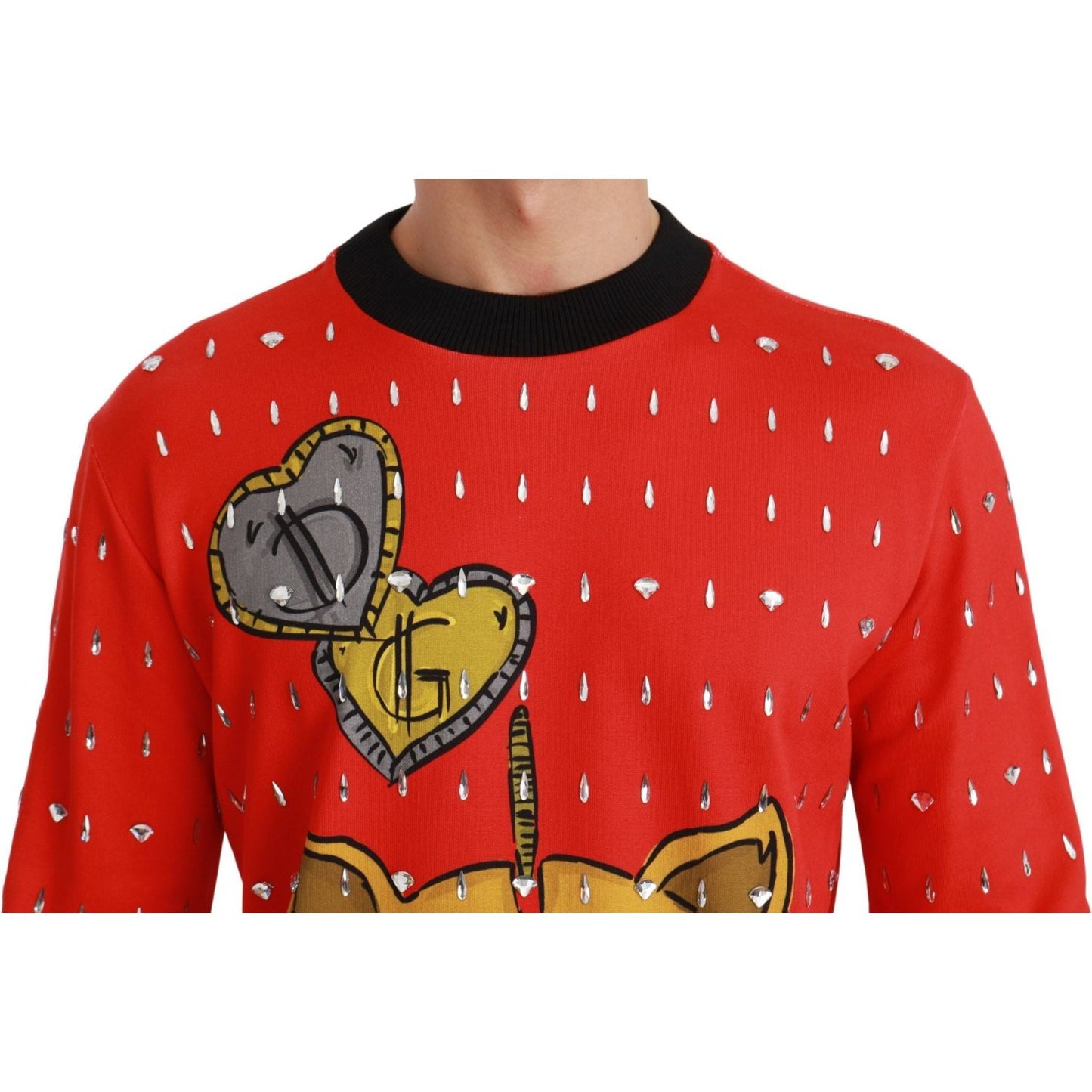 Dolce & Gabbana Red Crystal Pig of the Year Sweater Dolce & Gabbana