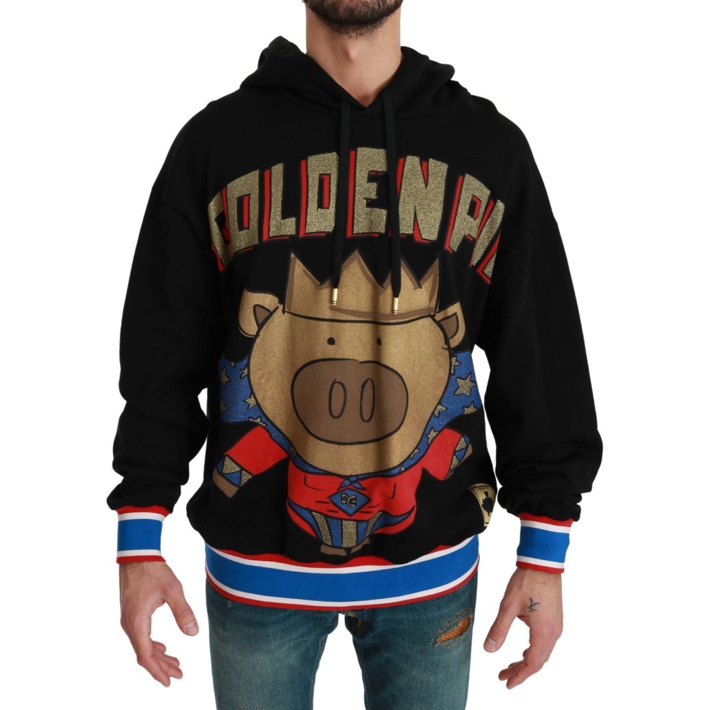 Dolce & Gabbana Elegant Hooded Pullover With Regal Motif Dolce & Gabbana