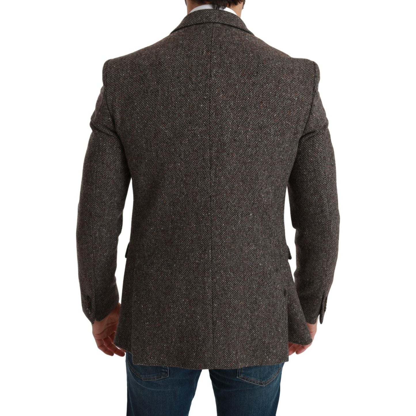 Dolce & Gabbana Elegant Brown Slim Fit Wool Blend Blazer Dolce & Gabbana