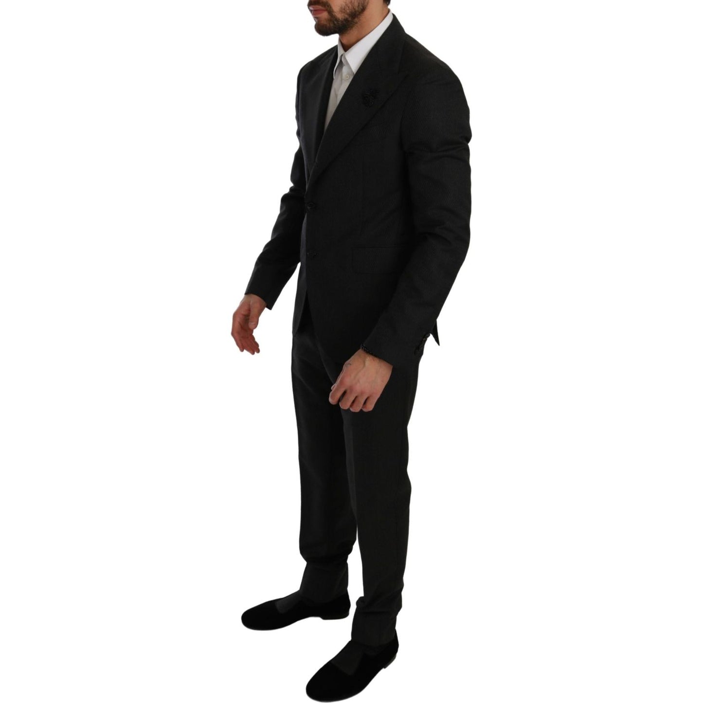 Dolce & Gabbana Elegant Black Crystal-Embellished Two-Piece Suit Suit Dolce & Gabbana