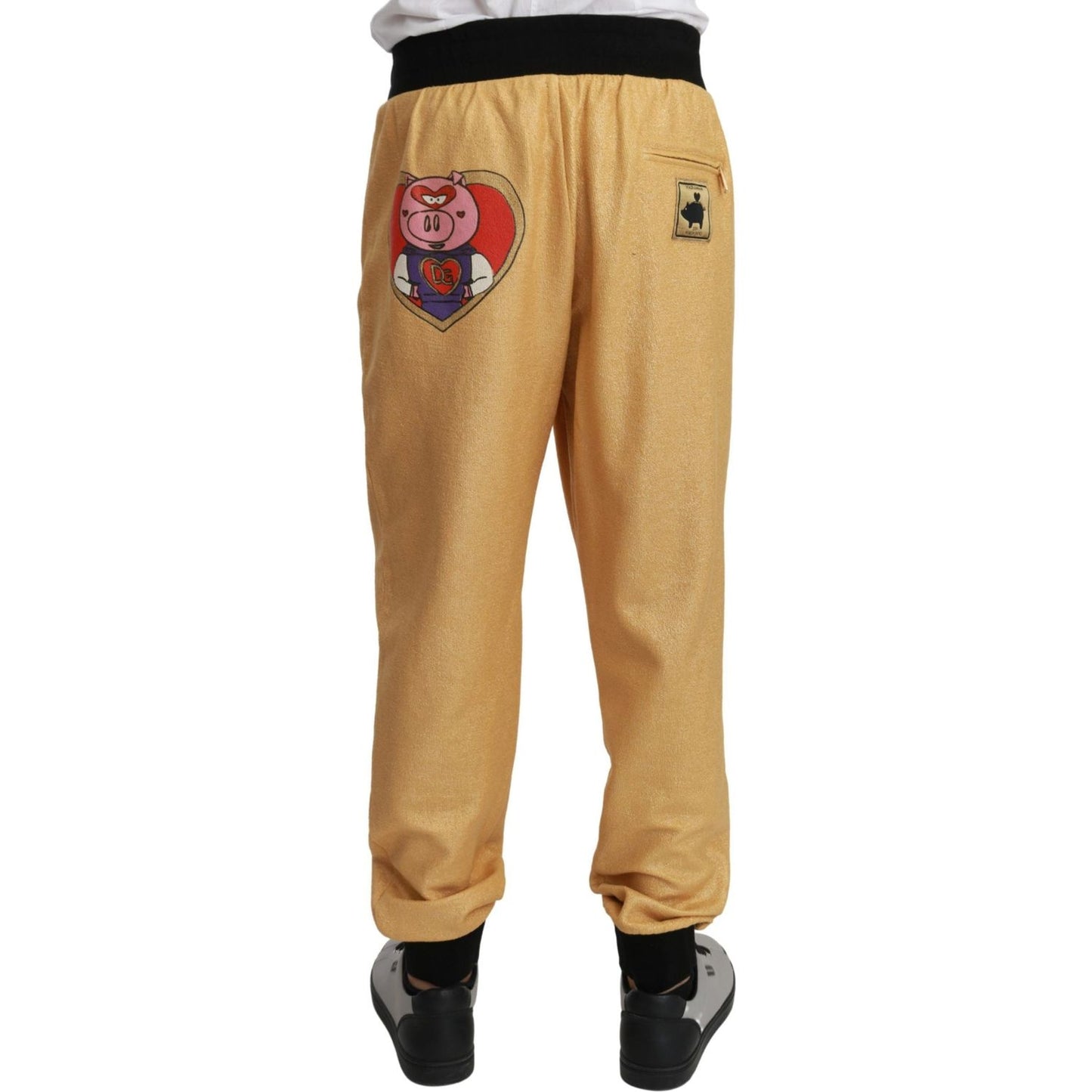 Dolce & Gabbana Elegant Gold Motif Sweatpants Dolce & Gabbana