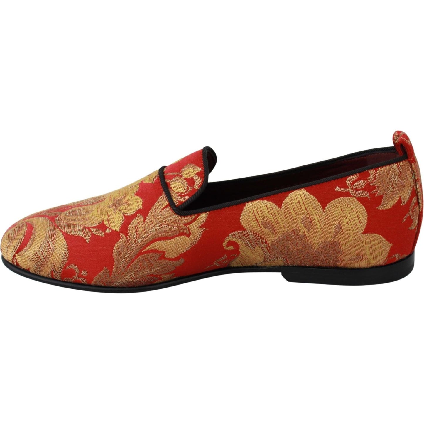 Dolce & Gabbana Rose Gold Brocade Loafers Slide Flats Dolce & Gabbana