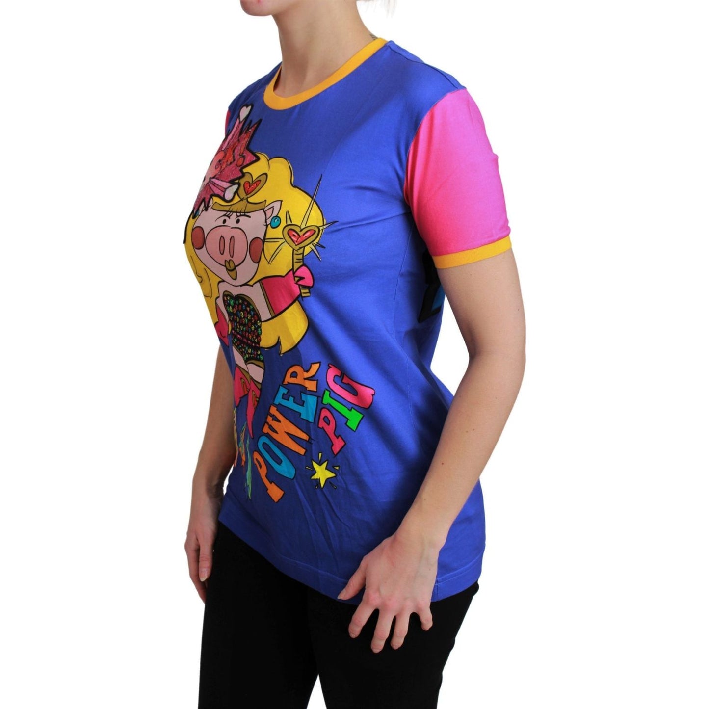 Dolce & Gabbana Chic Crewneck Cotton Tee with Supergirl Motive Dolce & Gabbana