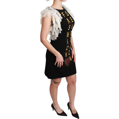 Dolce & Gabbana Black Fashion Devotion Sheath Mini Dress