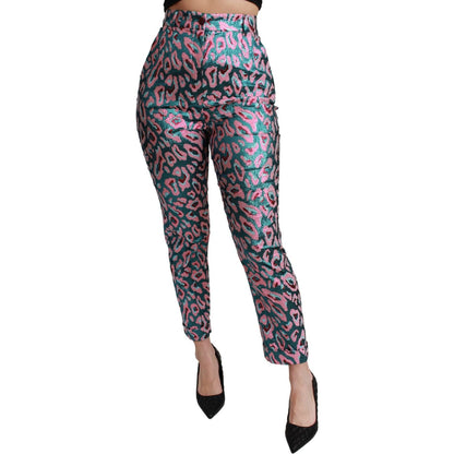 Dolce & Gabbana Multicolor Patterned Cropped High Waist Pants
