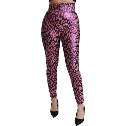 Dolce & Gabbana Multicolor Patterned Cropped High Waist Pants