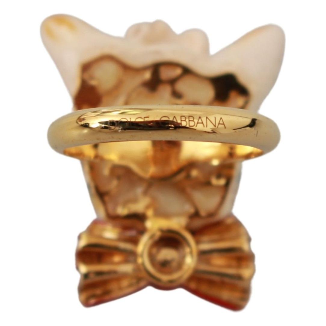 Dolce & Gabbana Chic Canine Gold-Tone Statement Ring Dolce & Gabbana