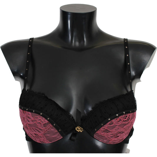 Roberto Cavalli Elegant Black Lace Push-Up Bra Roberto Cavalli