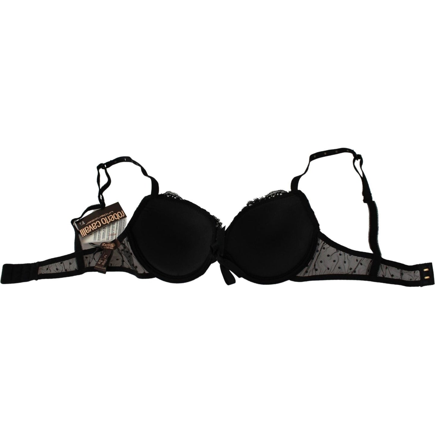 Roberto Cavalli Elegant Black Lace Push-Up Bra Roberto Cavalli