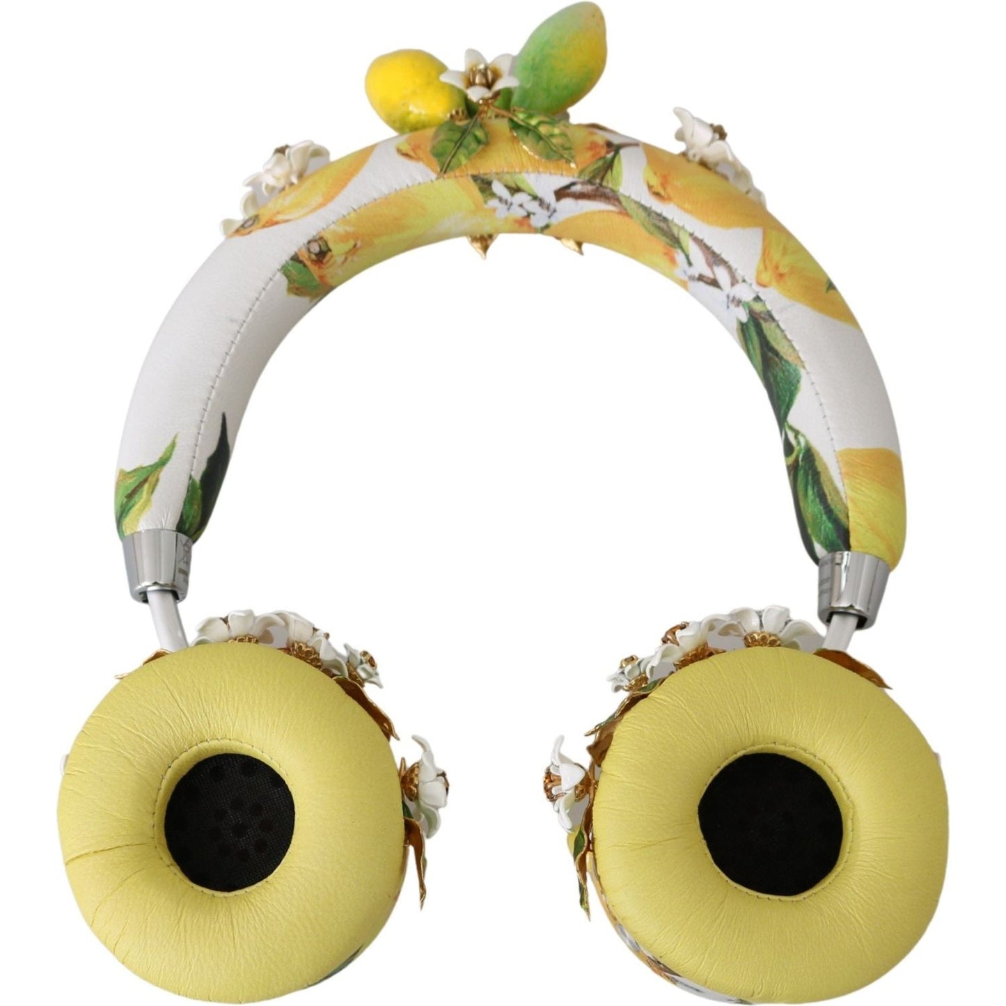 Dolce & Gabbana Glamorous Gold-Embellished Leather Headphones Dolce & Gabbana