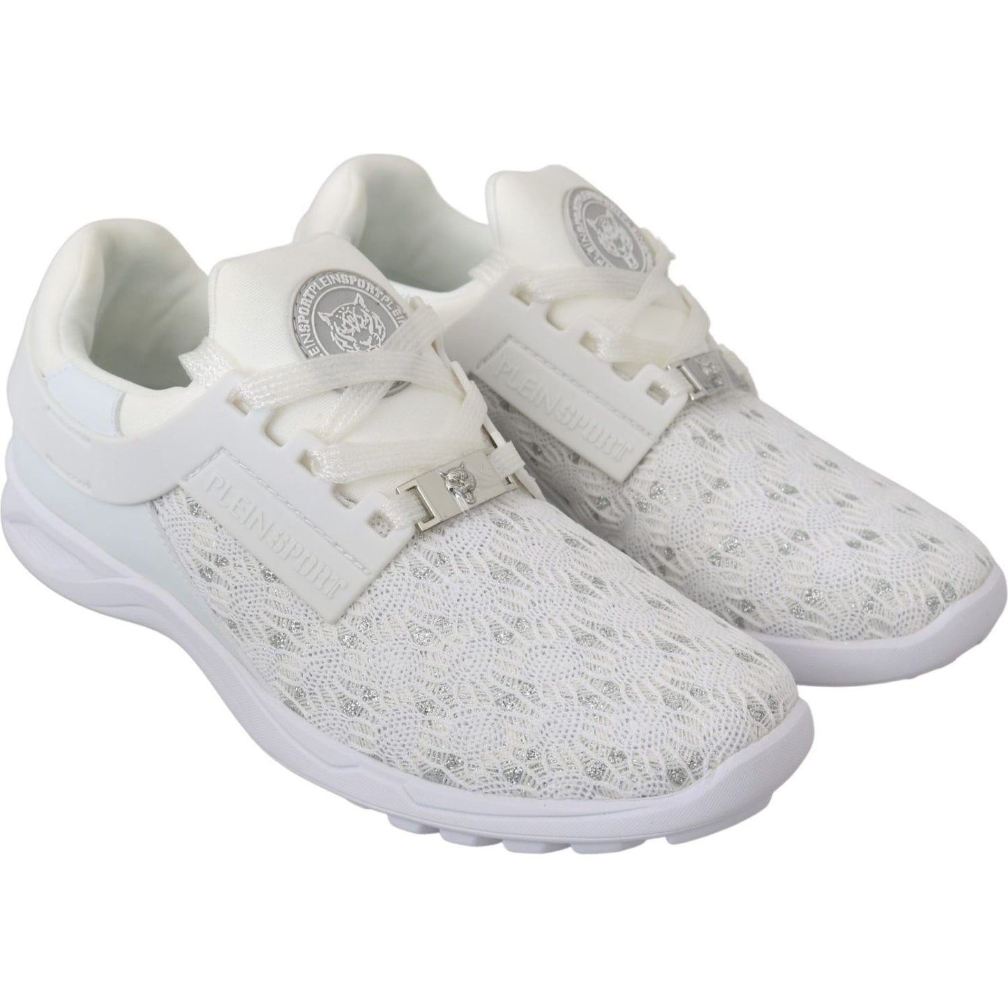 Philipp Plein White Polyester Casual Sneakers Shoes