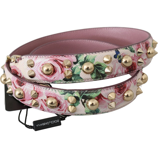 Dolce & Gabbana Chic Floral Pink Leather Shoulder Strap 1728,67345645728,Accessories,Dolce & Gabbana,Material: 100% Leather,New with tags,Other - Women - Accessories,Pink,Women,Women - Accessories Dolce & Gabbana BEL60708