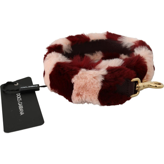 Dolce & Gabbana Bordeaux Pink Fur Shoulder Strap Luxury Accessory Dolce & Gabbana