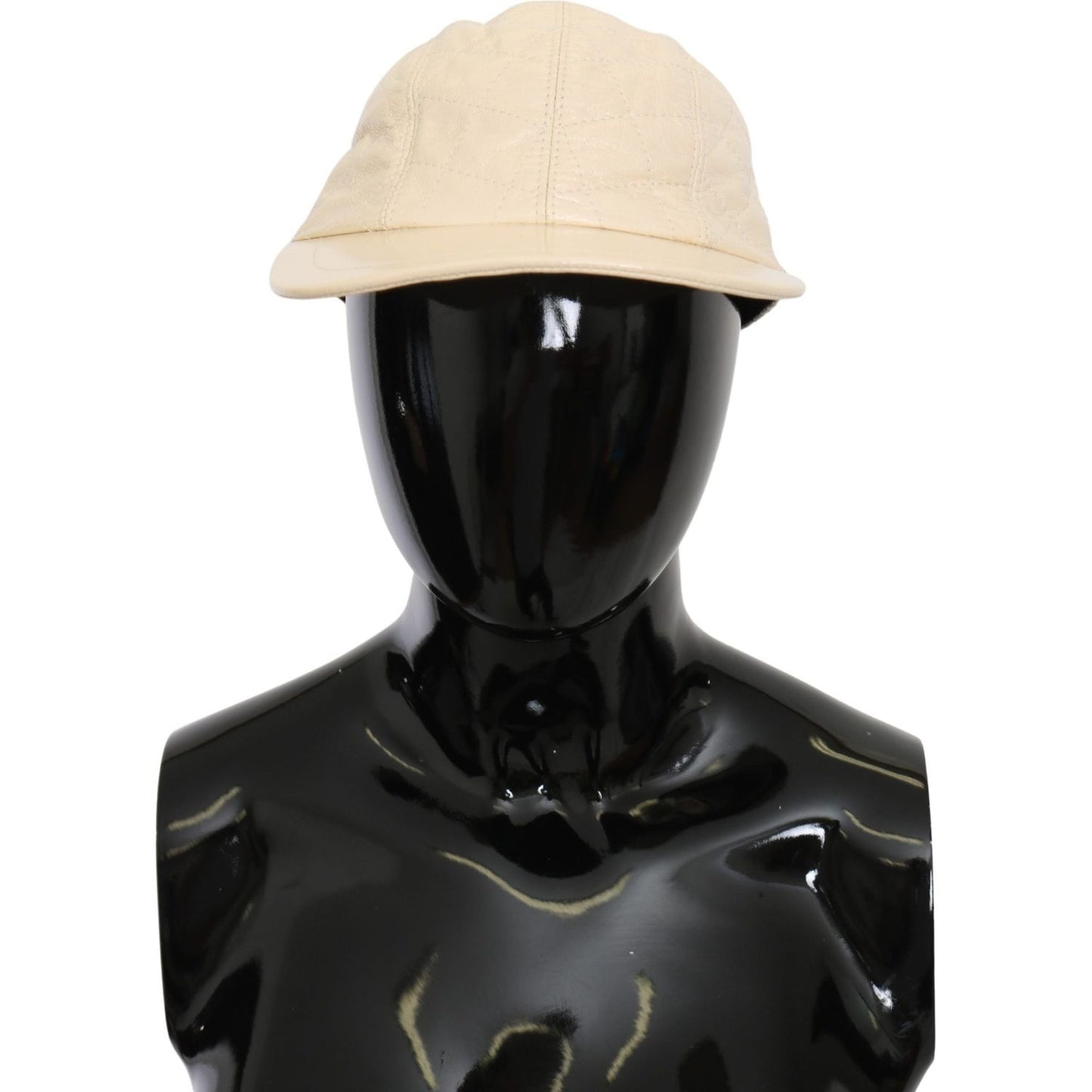 Dolce & Gabbana Elegant White Lambskin Leather Baseball Cap Cap Dolce & Gabbana