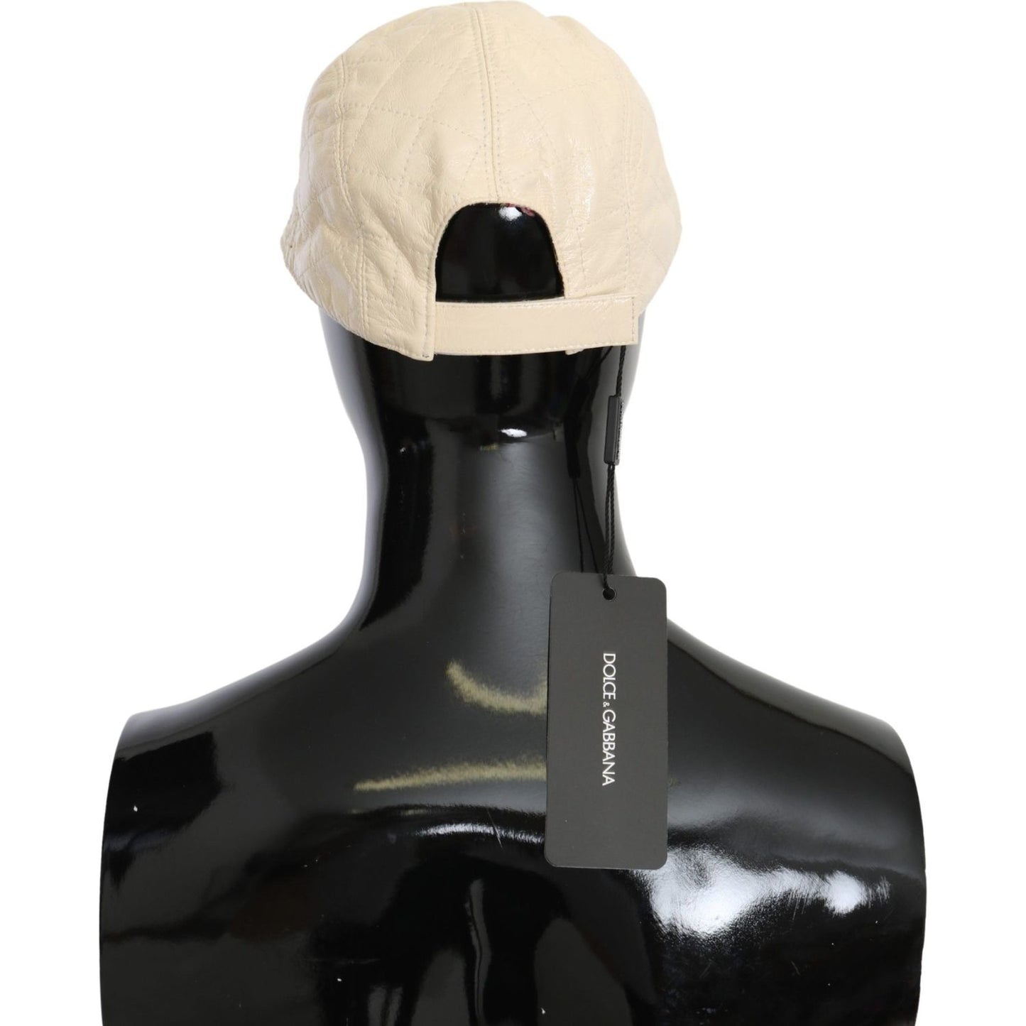 Dolce & Gabbana Elegant White Lambskin Leather Baseball Cap Cap Dolce & Gabbana