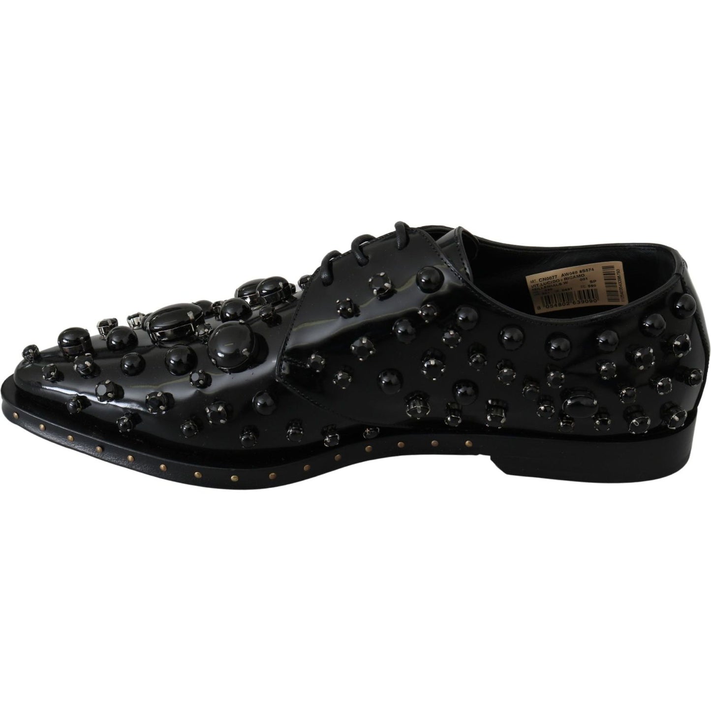 Dolce & Gabbana Elegant Black Dress Shoes with Crystals Dolce & Gabbana